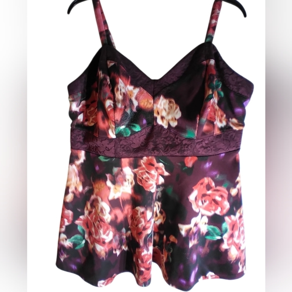 Torrid Floral Babydoll Top Women Size 1 Beachy Resortwear Cottagecore Party